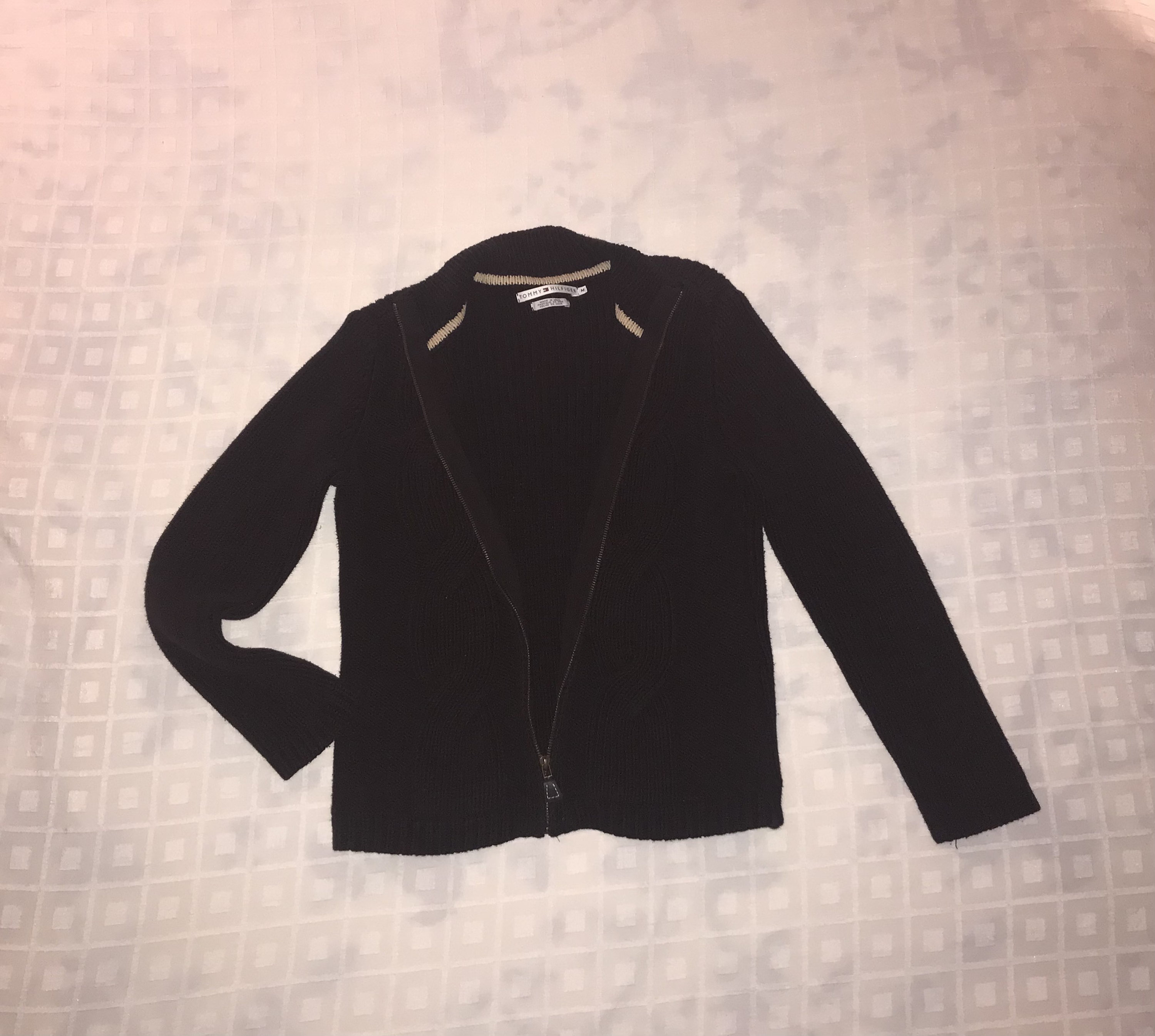 Tommy Hilfiger Zip Front Sweater - Vintage Chucky Cable Knit