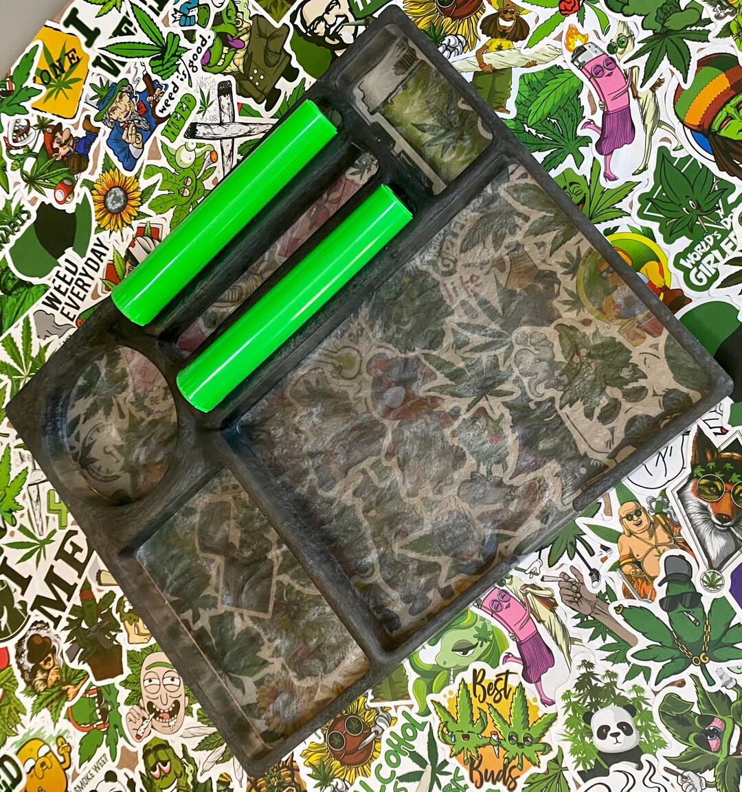 Epoxy Resin Rolling Tray Battleship Gray Pearl Stash Etsy