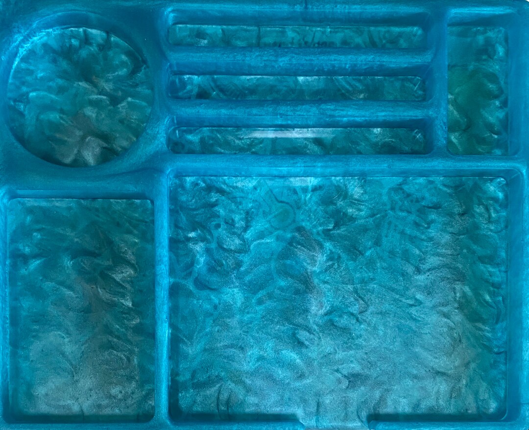 Epoxy Resin Rolling Tray Caribbean Blue Pearl Stash Rolling Etsy