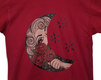 Moon Lady Burgundy Unisex T-Shirt