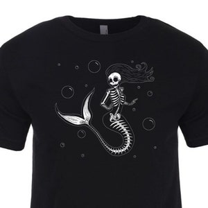 Skeleton Mermaid T-Shirt, Long Sleeves or Hoodie