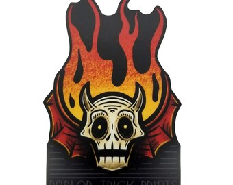 Flaming Skull Vinyl Sticker
