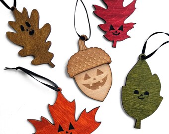 Leaves and Acorn Ornaments