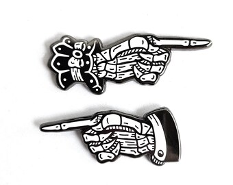 Skeleton Hand Enamel Pins