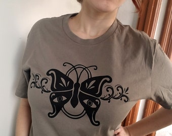 Screenprinted Moth Design Unisex T-Shirt