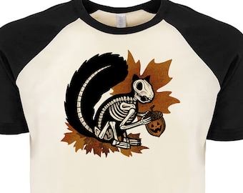 Skeleton Squirrel Raglan Shirt