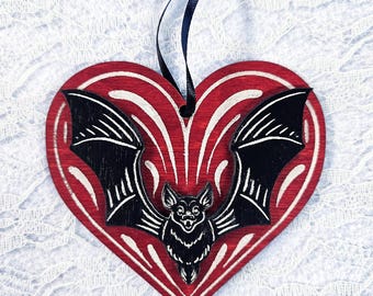 Bat Valentine Ornament
