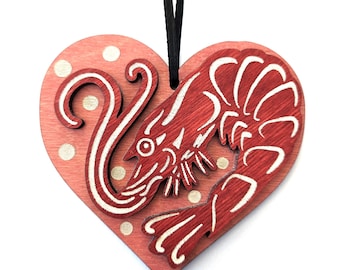 Shrimp Valentine Ornament