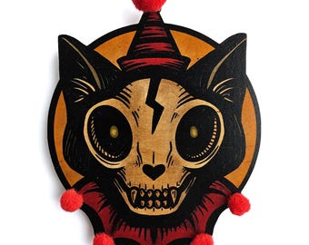 Circus Cat Wood Print
