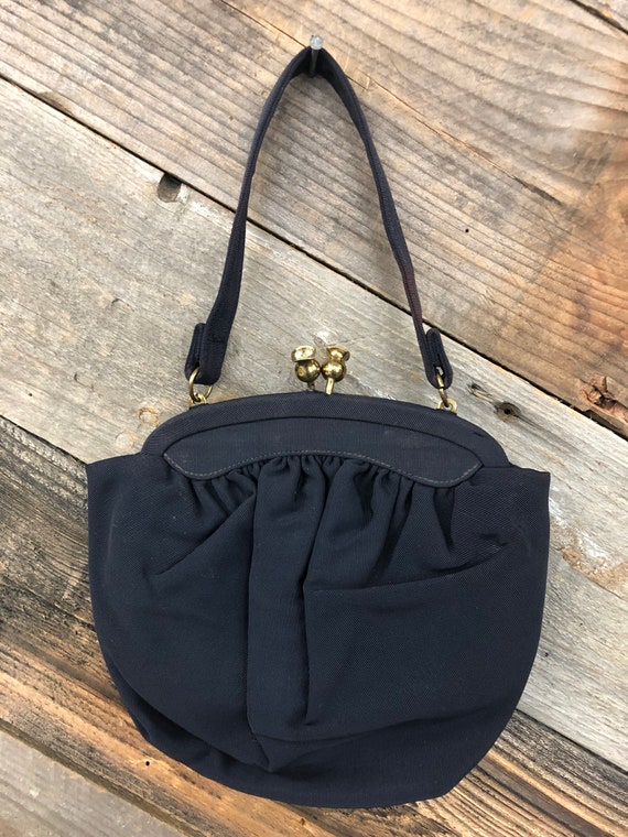 Navy Grosgrain Evening Bag / Vintage L&M Spotlight