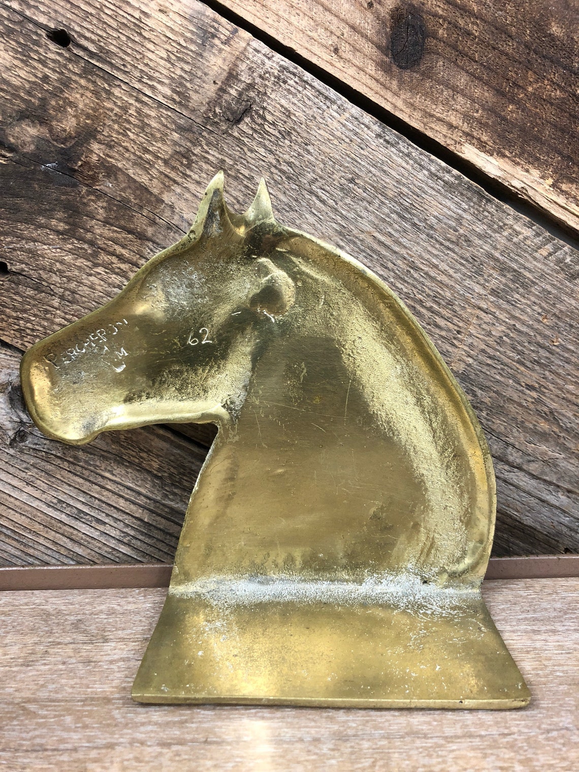 SERRE-LIVRES , Sculptures Tête De Cheval Métal, Bronze Ou Laiton - 2