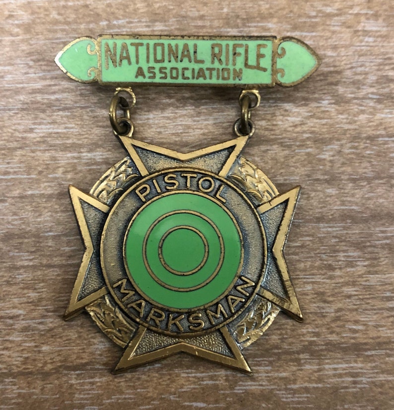 Set/2 National Rifle Association NRA Award Ribbon Pin / Pistol Etsy