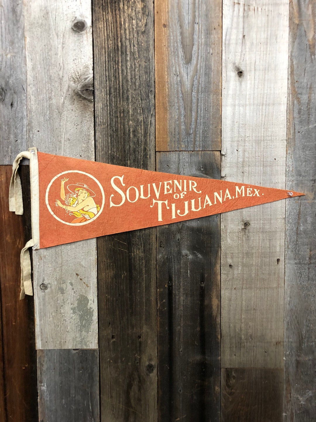 Tijuana Mexico Felt Pennant / Vintage Tijuana Mexico Travel Pennant ...