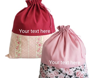 Personalized Travel Embroidery Laundry Bag - Travel Laundry Bag - Floral Laundry Bag - Unique Laundry Bag - Women Laundry Bag - Size 16"x14"