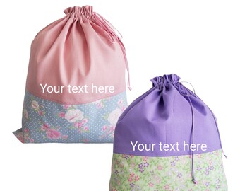 Personalized Travel Embroidery Laundry Bag - Travel Laundry Bag - Floral Laundry Bag - Unique Laundry Bag - Women Laundry Bag - Size 16"x14"