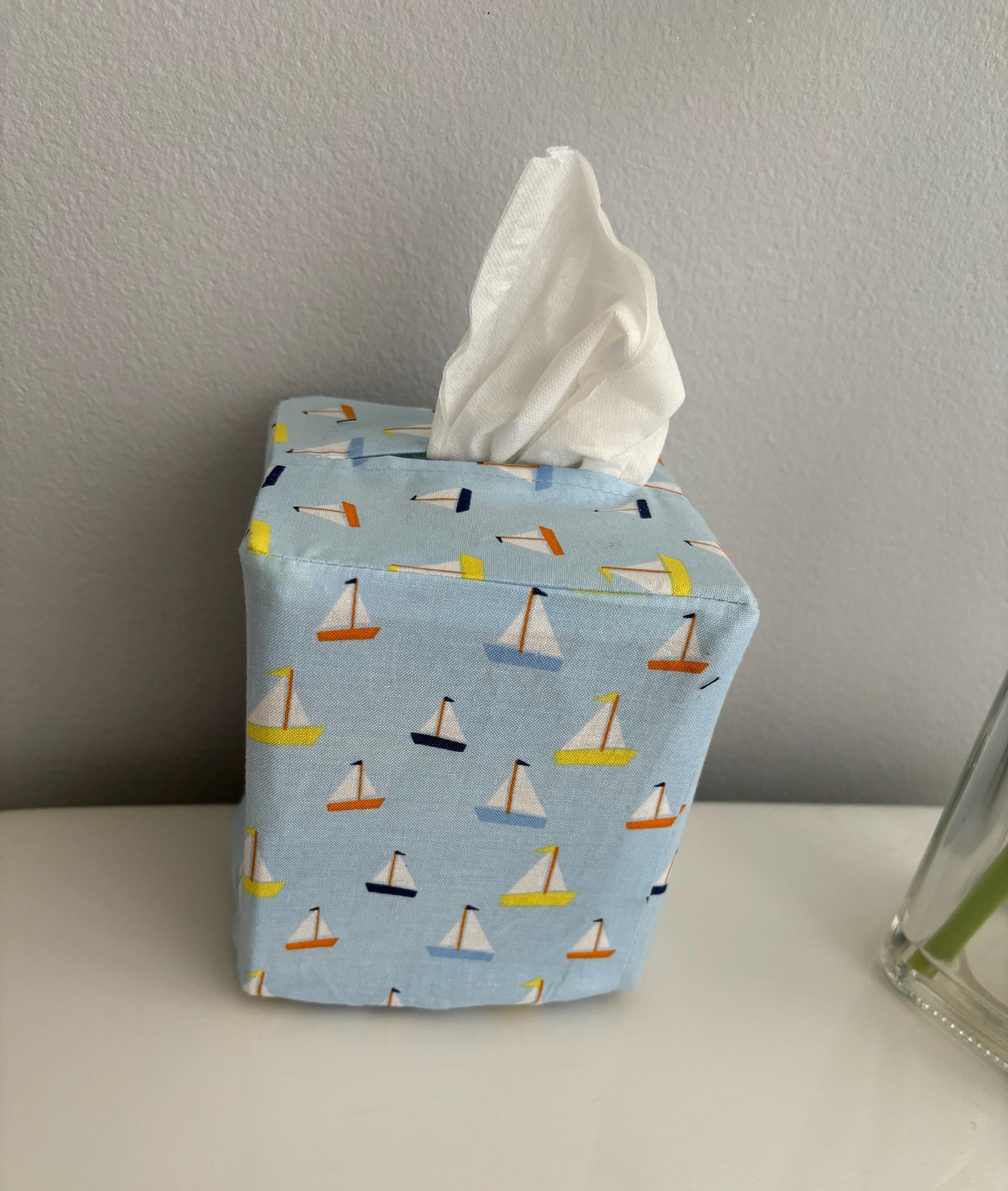 Cache-boîte à Mouchoirs Carré En Céramique Bleu Océan Avec étoile De Mer - Carmel Ceramica