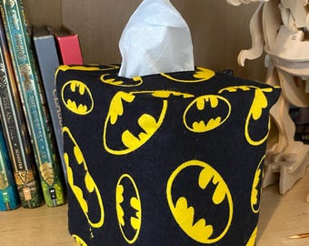 Flannel Tissue Box Cover. Square Tissue box cover. Tissue Box Cover. Fabric Tissue Cover. Superhero Theme Tissue Cover. Kid Tissue Box Cover