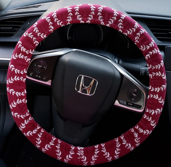 Buy Burgundy With White Stems Steering Wheel Cover Car Accessories