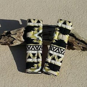 Tribal Black and Gold Seat Belt covers /Aztec seat belt covers/ car accessories/ image 1