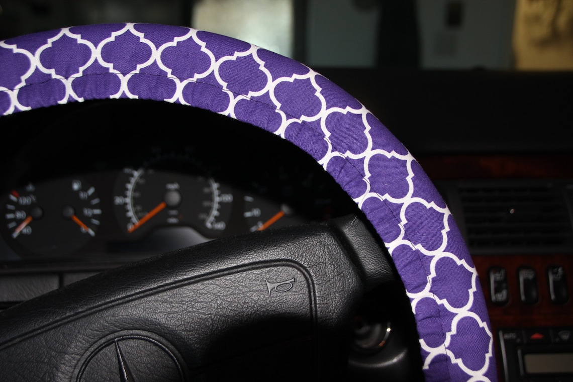 Purple steering wheel cover