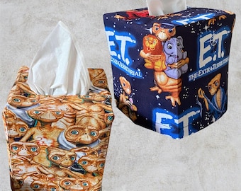 Cotton Tissue Box Cover. Square Tissue box cover. Tissue Box Cover.Fabric Tissue Cover. Movie Theme. Kids Room. Play Room.Movie Fan