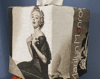 Canvas Tissue Box Cover. Square Tissue box cover. Tissue Box Cover.Fabric Tissue Cover.Unique Tissue Box Cover.Celebrity Tissue Box Cover