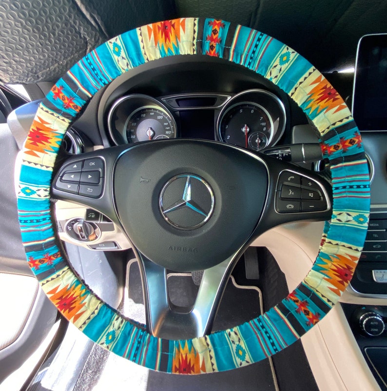 Tribal Steering Wheel Cover aztec Wheel Cover Browngreen Etsy
