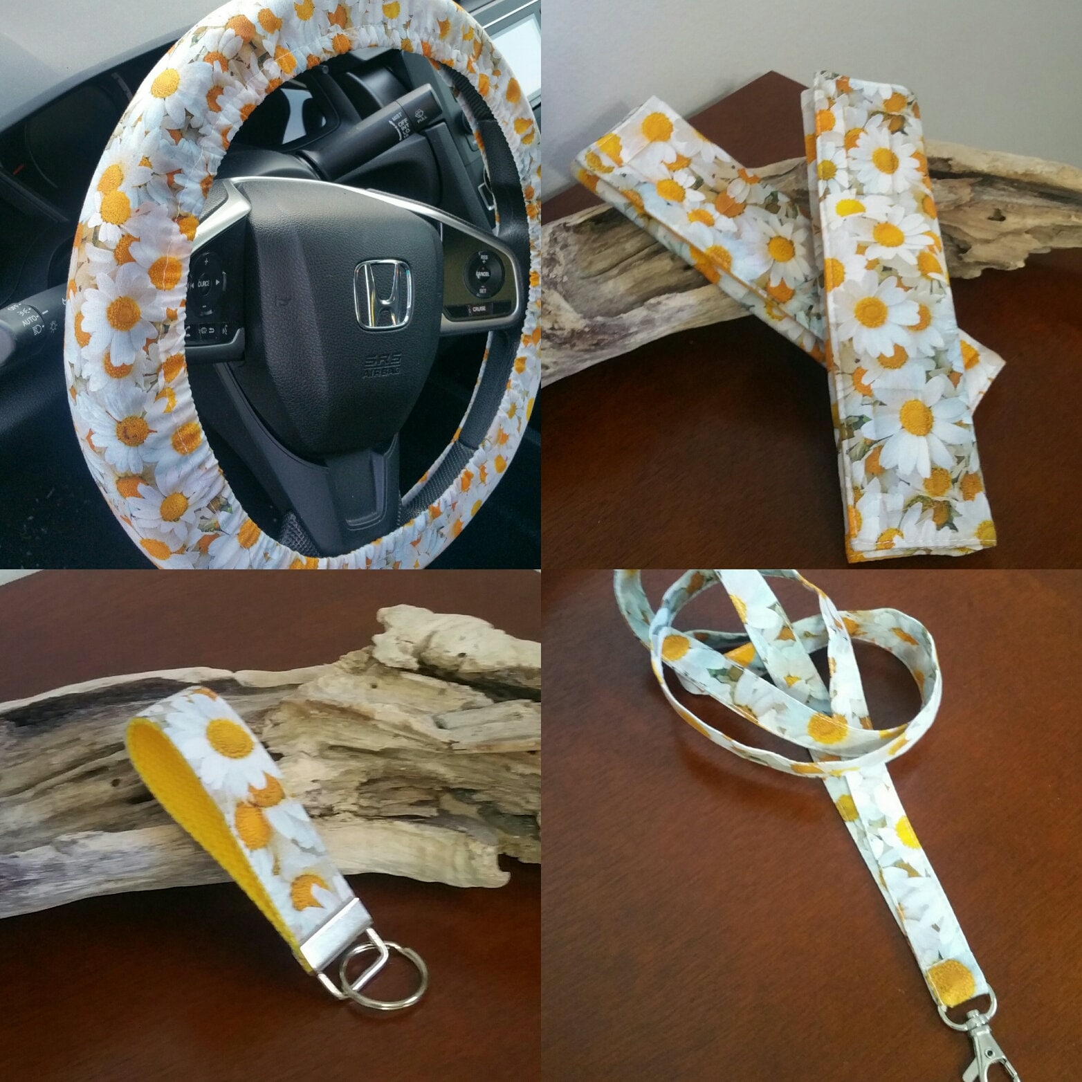 Daisy Steering Wheel Cover/ Summer floral wheel cover / Etsy