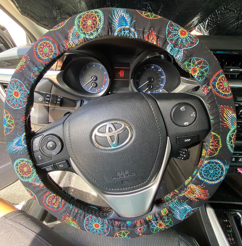 Tribal Steering Wheel Cover aztec Wheel Cover Browngreen Etsy