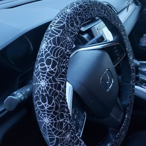 Halloween Spider wheel cover / Rainbow Spider cover/ Purple and black  spiders/ Black and White / Horror wheel cover .-
