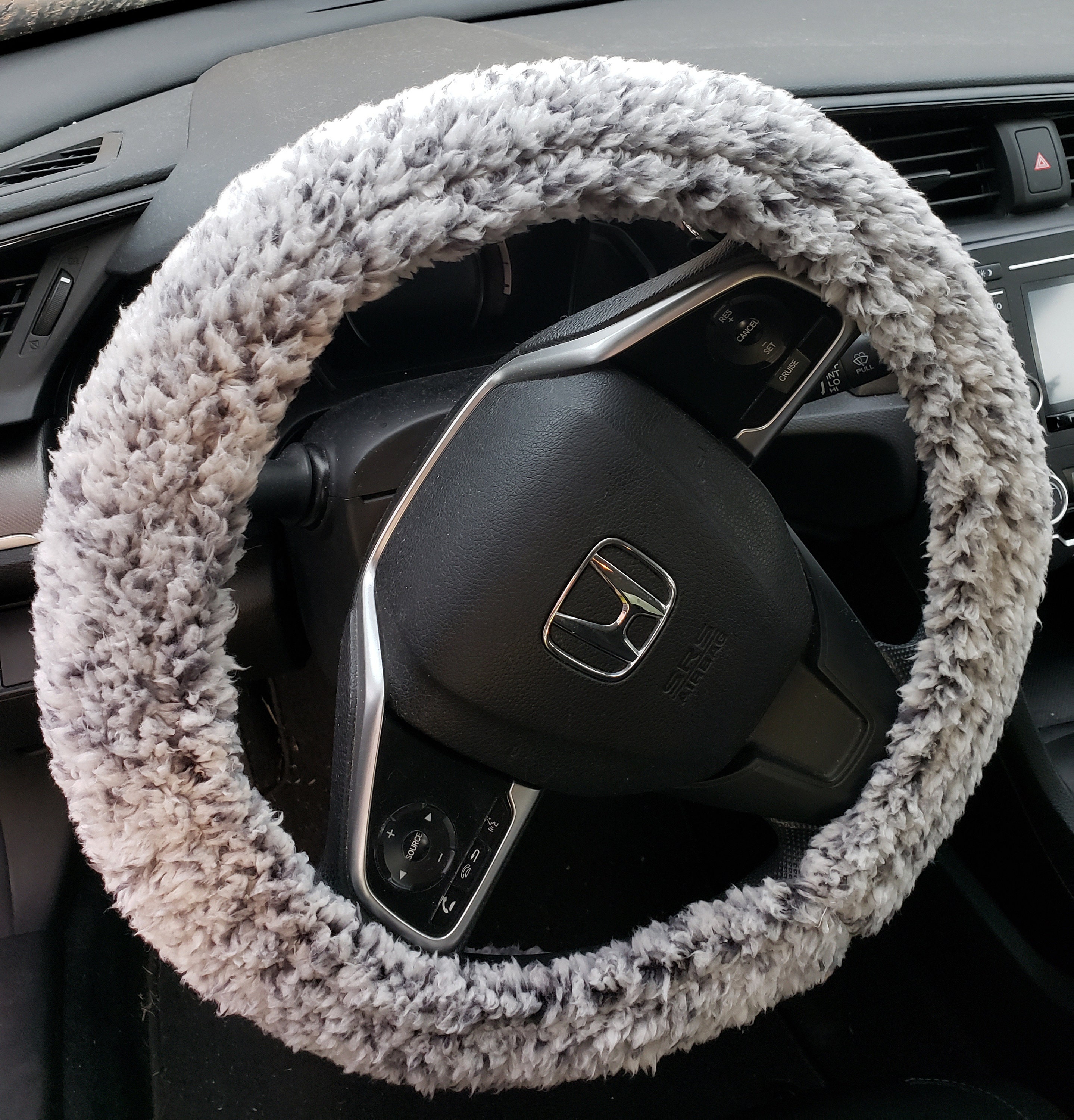 Gray and Blue Marble Sherpa Fabric Steering Wheel Cover Car Etsy