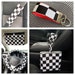 Black and White Racing Checkers wheel cover ,Steering Wheel Cover . Men's wheel cover - Unisex wheel cover - Dad gift idea . 