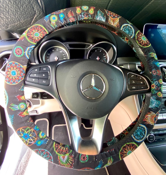 Tribal Steering Wheel Cover -aztec Wheel Cover - Brown-green