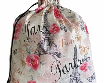 Travel Cotton Laundry Bag-Travel Laundry Bag-Floral Laundry Bag-Double-sided Laundry Bag-Women Laundry Bag-Gift Idea-Size 16.5"x15"Approx