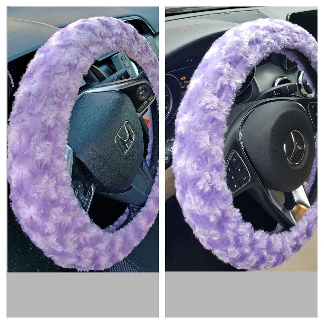 Lavender or Purple Minky Plush Rosette Soft Faux Fur Steering Wheel Cover  Women Car Accessories Holiday Gift Idea Car Warming Gift -  Finland