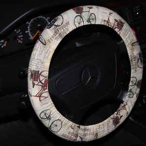 SALE) Vintage Bicycle Steering wheel cover-Classic  Wheel Cover -Fresh Flower Boutique /l cover-Classic wheel cover - Hostess gift idea .
