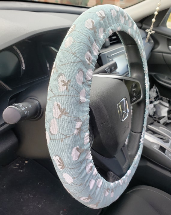 Buy Aqua Steering Wheel With White Cotton Ball Women s Car