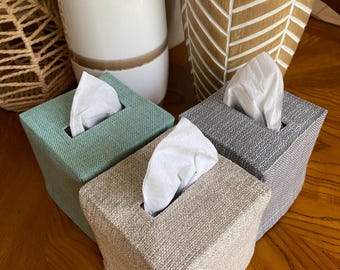 Fabric Tissue Box Cover. Square Tissue box cover. Tissue Box Cover. Fabric Tissue Cover. Modern Tissue Box Cover. Solid Tissue Box Cover