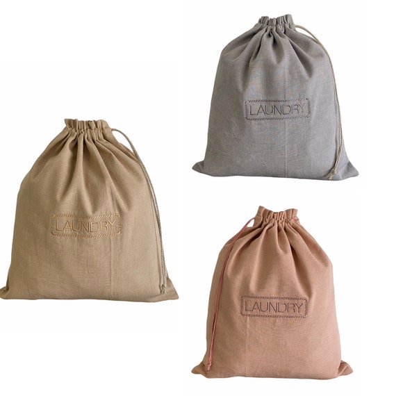 Linen Laundry Bag Embroidered Laundry Bag Linen Bag Etsy