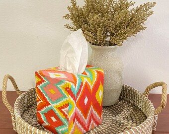 Canvas Tissue Box Cover. Square Tissue box cover. Tissue Box Cover. Fabric Tissue Cover. Modern Tissue Box Cover. Fun Print Tissue Box Cover