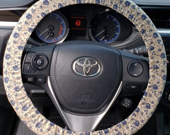 Vintage Floral Steering Wheel Cover - Women Car Accessories - Gift for Women - Floral - Car Accessories