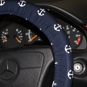 Anchor Steering Wheel Cover -Navy Wheel cover  - Women's Wheel cover- Car accessories[- Hostess gift idea .