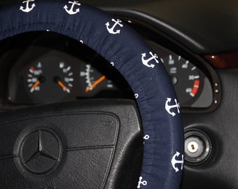 Anchor Steering Wheel Cover -Navy Wheel cover  - Women's Wheel cover- Car accessories[- Hostess gift idea .