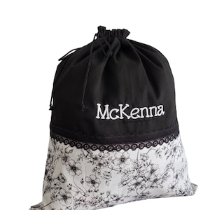 Personalized Travel Embroidery Laundry Bag - Travel Laundry Bag - Floral Laundry Bag - Colorblock Laundry Bag - Women Laundry Bag -Gift Idea
