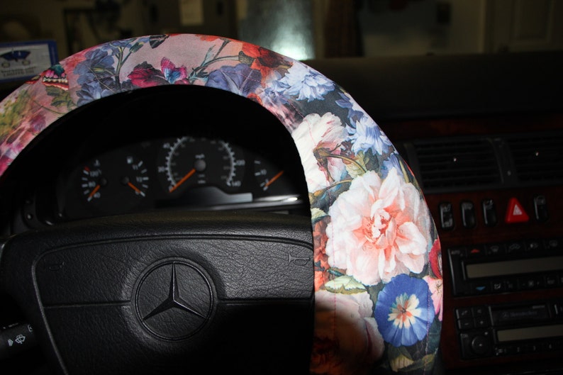 Vintage Floral Steering Wheel Cover /purple Pink Floral Wheel Etsy