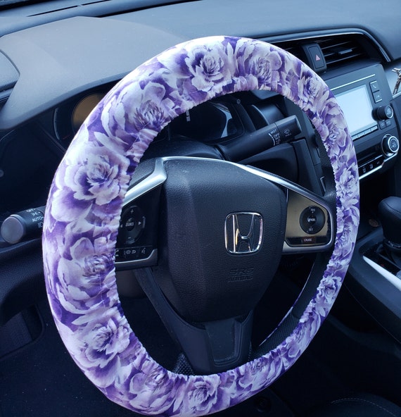 Purple/Lavender Floral Steering Wheel Cover Accessoire de voiture  Accessoire femme voiture Idée cadeau fête des mères Idée cadeau femmes  Floral -  France