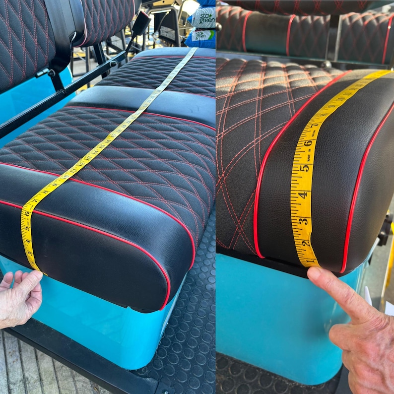 Golf Cart Seat Cover for Evolution brand - Custom Golf Car Seat Covers - Evolution Golf Cart Seat Covers - Removable Golf Cart Seat Covers afbeelding 2