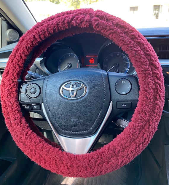 Sherpa Fabric Steering Wheel Cover - Car Accessories - Woman Car Accessory - Holiday Gift - Stocking Stuffer - Soft Wheel Cover