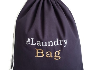 Linen Laundry Bag - Embroidered Laundry Bag - Linen Bag - Travel Canvas Laundry Bag - Travel Laundry Bag - Linen Canvas Laundry Bag