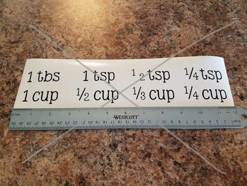 Mason Jar Kitchen Conversion Chart OR Spoon/Cup Utensil Labels image 3